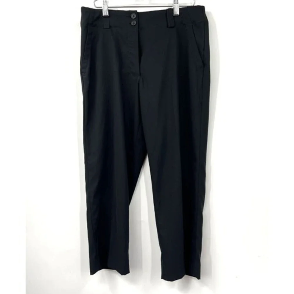 Nike Golf Dri Fit Women's High Rise Cropped Pant Straight Legs Black Size‎ 4